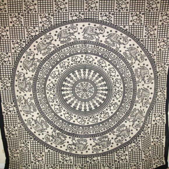Baby Elephant Chakra Mandala Tapestry - Picture 2 of 2